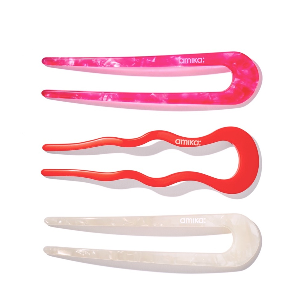 Amika🌈Signature 3 Color French Hair Pin 3pc Set NEW